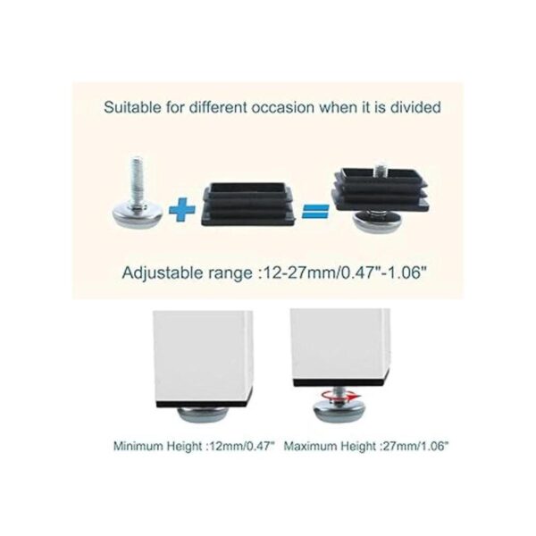 uxcell Kit de inserciones de tubo rectangulares de 0.984