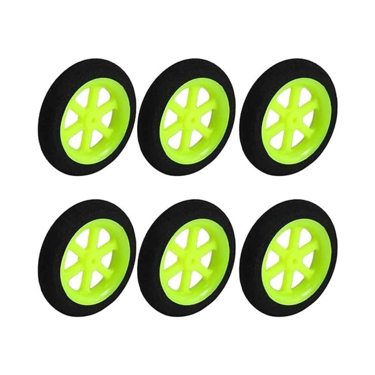 6pcs RC Avión DIY Esponja Rueda Neumático D36mm H8mm Negro