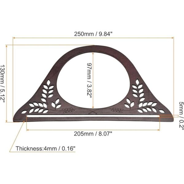 uxcell Manijas de madera para bolso 10 pulgadas 2_2