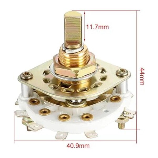 uxcell 2P4T Selector de interruptor giratorio de 2 polos_2