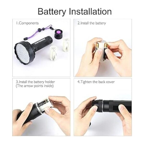 Linterna negra UV súper brillante de 128 LED para