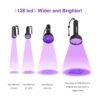 Linterna negra UV súper brillante de 128 LED para