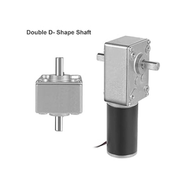 uxcell Motor de engranaje de gusano de eje doble DC 12V