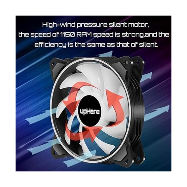 upHere Ventilador de carcasa RGB de 4.724 in doble halo_2