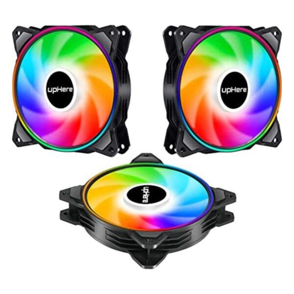 upHere Ventilador de carcasa RGB de 4.724 in doble halo_1