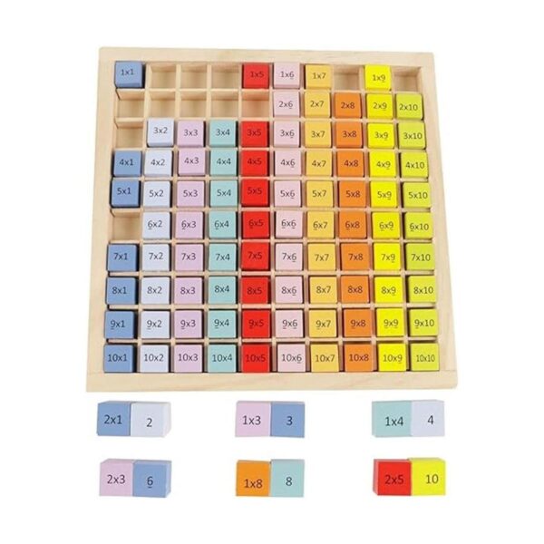 Umbresen Juego de mesa de multiplicación de madera 100_6