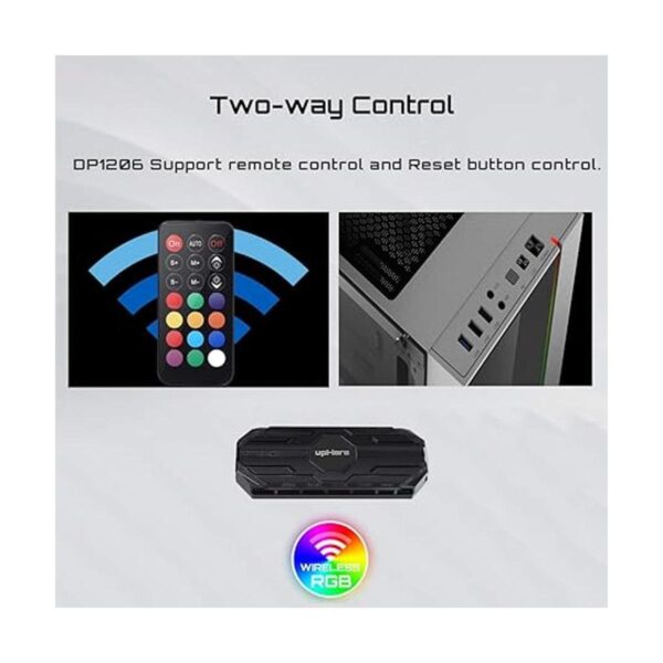 upHere Ventilador de carcasa RGB de 4.724 in doble halo_4