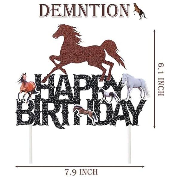 Decoración de pastel de feliz cumpleaños de caballo_4