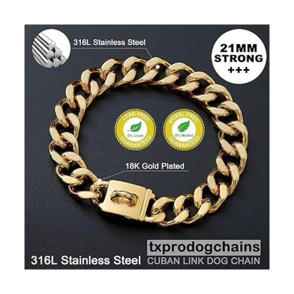 txprodogchains Collar de cadena para perro grande con