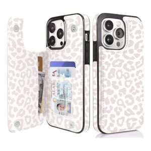 uCOLOR Leopard Funda tipo cartera compatible con iPhone_1