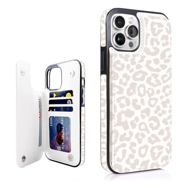 uCOLOR Funda tipo cartera de piel con tapa compatible con_1