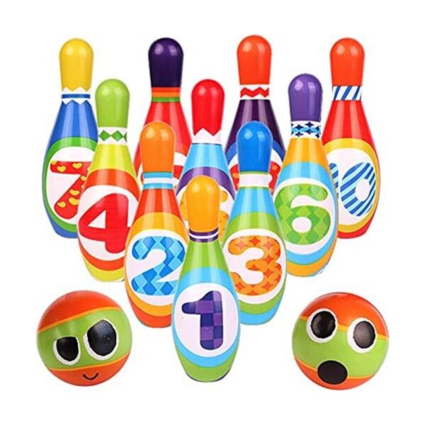 ToyVelt Juego de bolos para niños con 10 boleros y 2_1