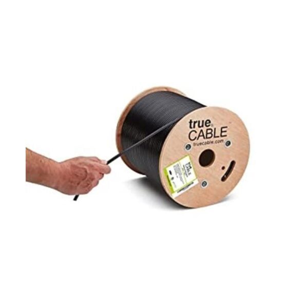 TrueCABLE RG6 doble escudo coaxial de 500 pies negro_1