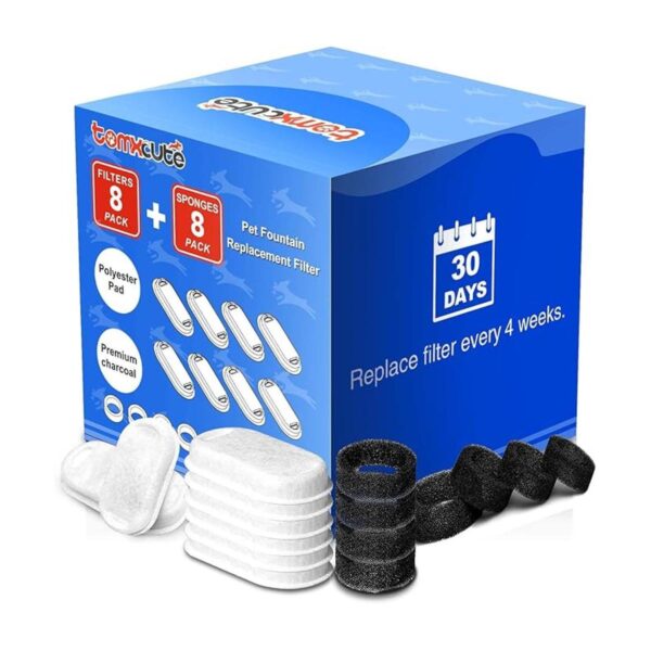 Tomxcute Filtros de fuente de agua para gatos para fuente