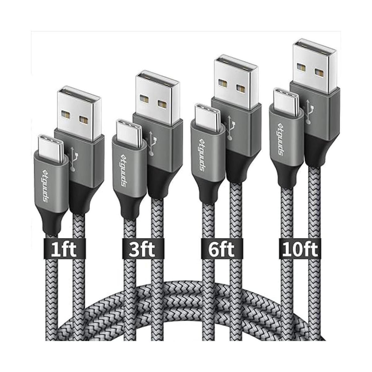 etguuds Cable USB C de carga rápida 4 unidades 13610
