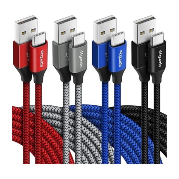 Cable USB tipo C 3A de carga rápida 4 unidades 6 pies_1