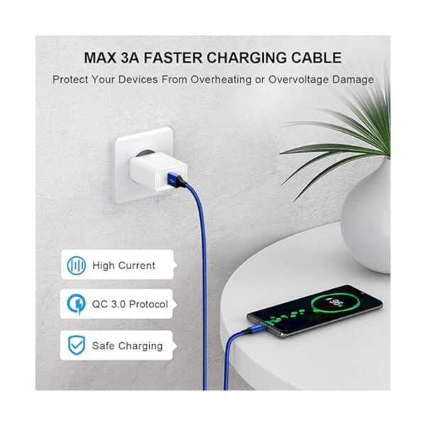 Cable USB tipo C 3A de carga rápida 4 unidades 6 pies_4