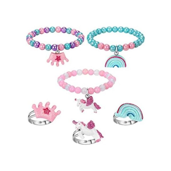 Juego de anillos de pulsera de unicornio Pulsera de_1
