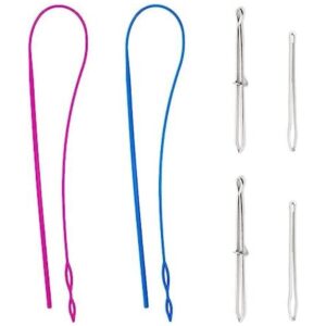 Juego de 6 enhebradores de cordón flexibles fáciles de_1