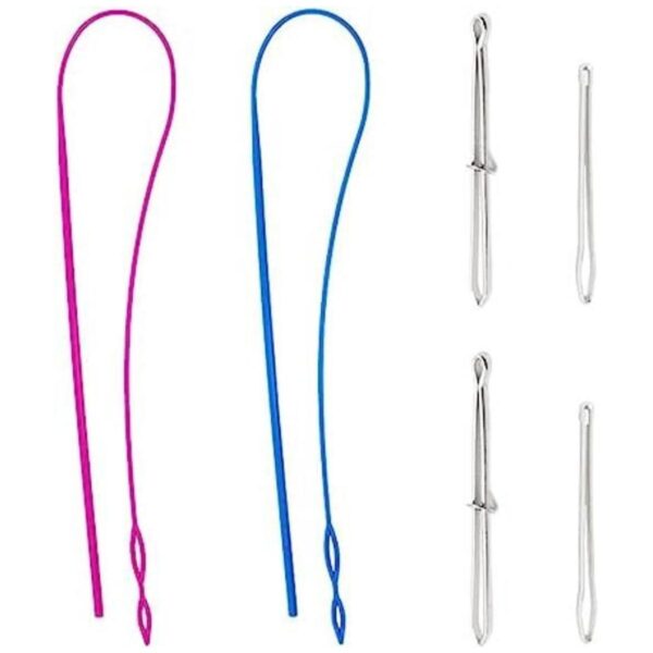 Juego de 6 enhebradores de cordón flexibles fáciles de_1
