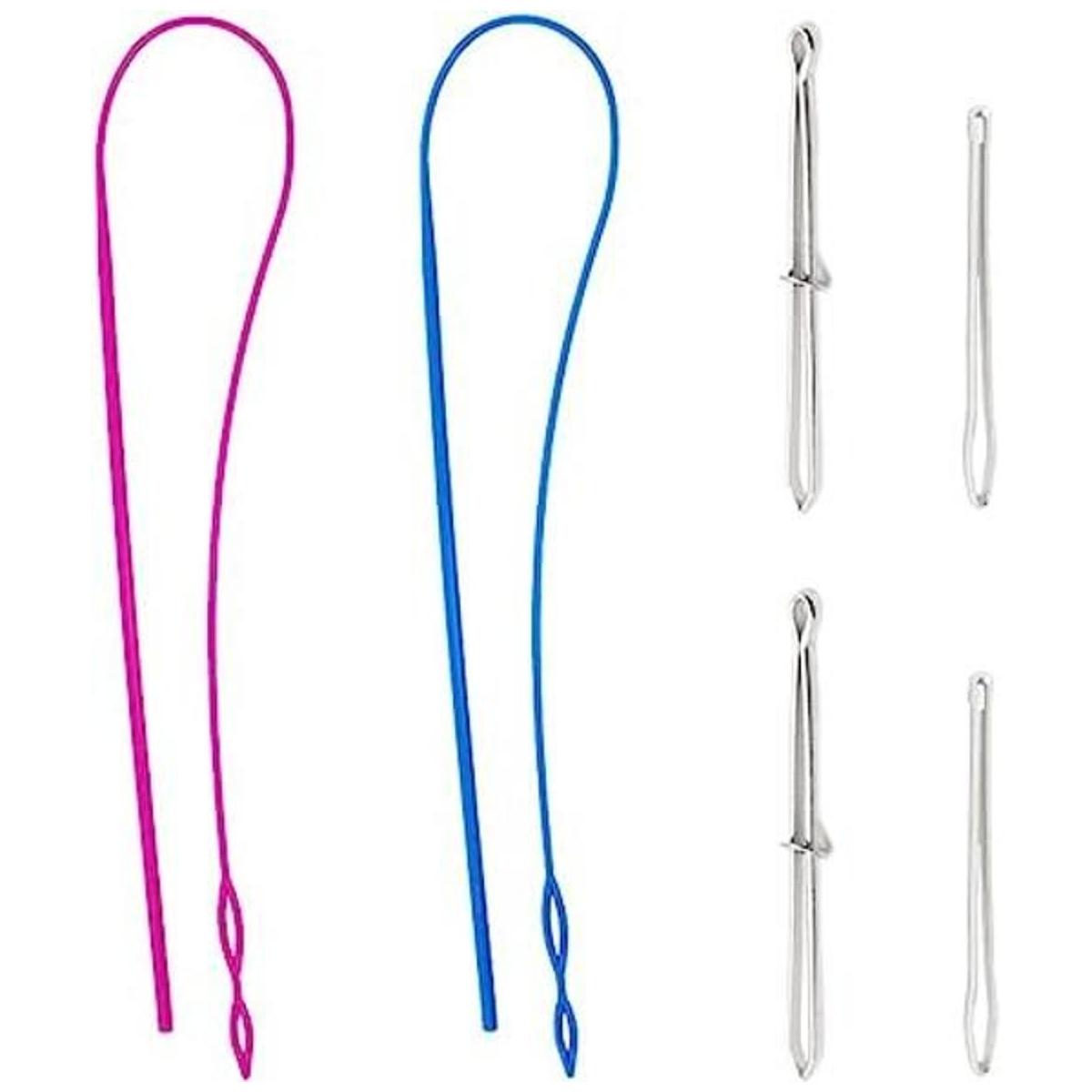 Juego de 6 enhebradores de cordón flexibles fáciles de