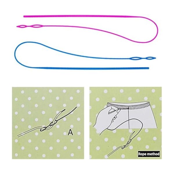 Juego de 6 enhebradores de cordón flexibles fáciles de_4