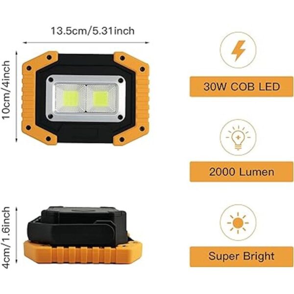 Tekstap Luz de trabajo LED recargable 30 W y 2000_2