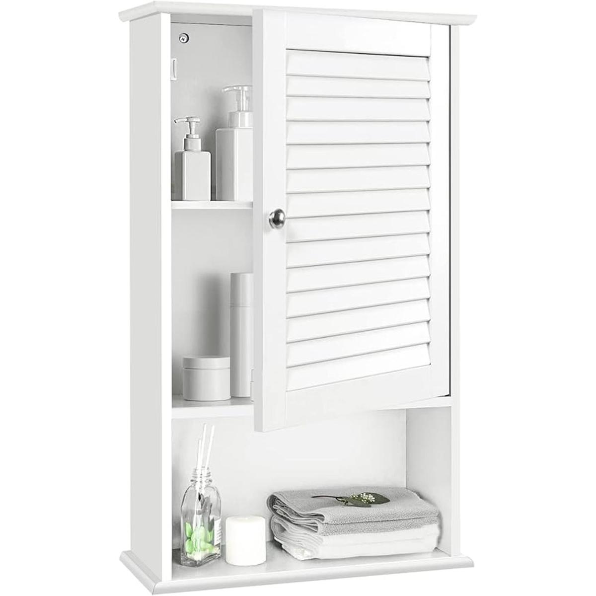 Tangkula Mueble de medicina gabinete de baño montado en