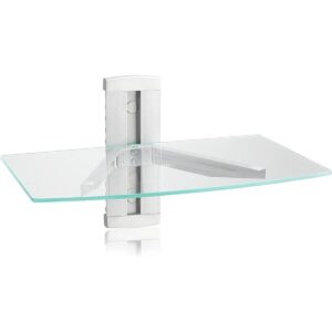 Suptek Estante flotante plateado con vidrio templado_1