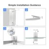 Suptek Estante flotante plateado con vidrio templado_5