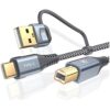 Cable de impresora USBB a USBCA 2 en 1 6.6 pies Cable_1