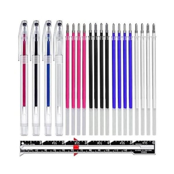 4 colores rotuladores borrables de tela con 16 recambios_1