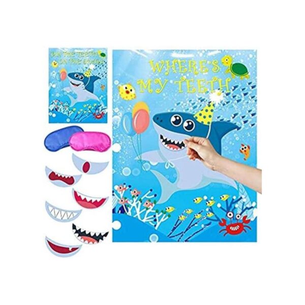 Juego de fiesta de tiburón Pin The Teeth on Shark Party_1