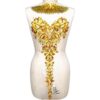 Parche bordado floral dorado con lentejuelas de encaje_1