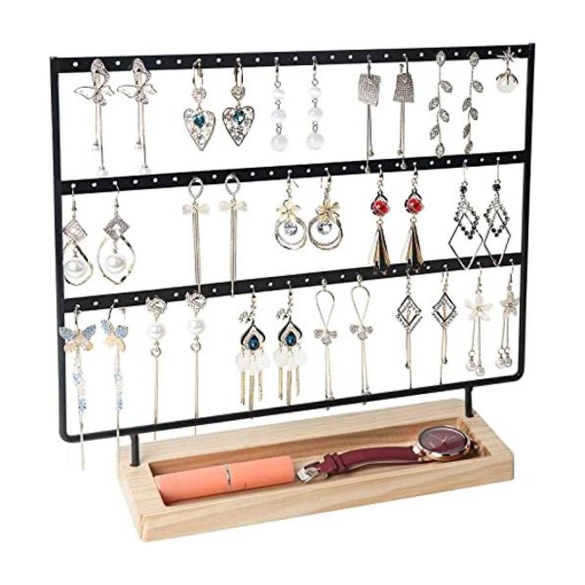 Organizador de aretes de 3 niveles con 75 agujeros