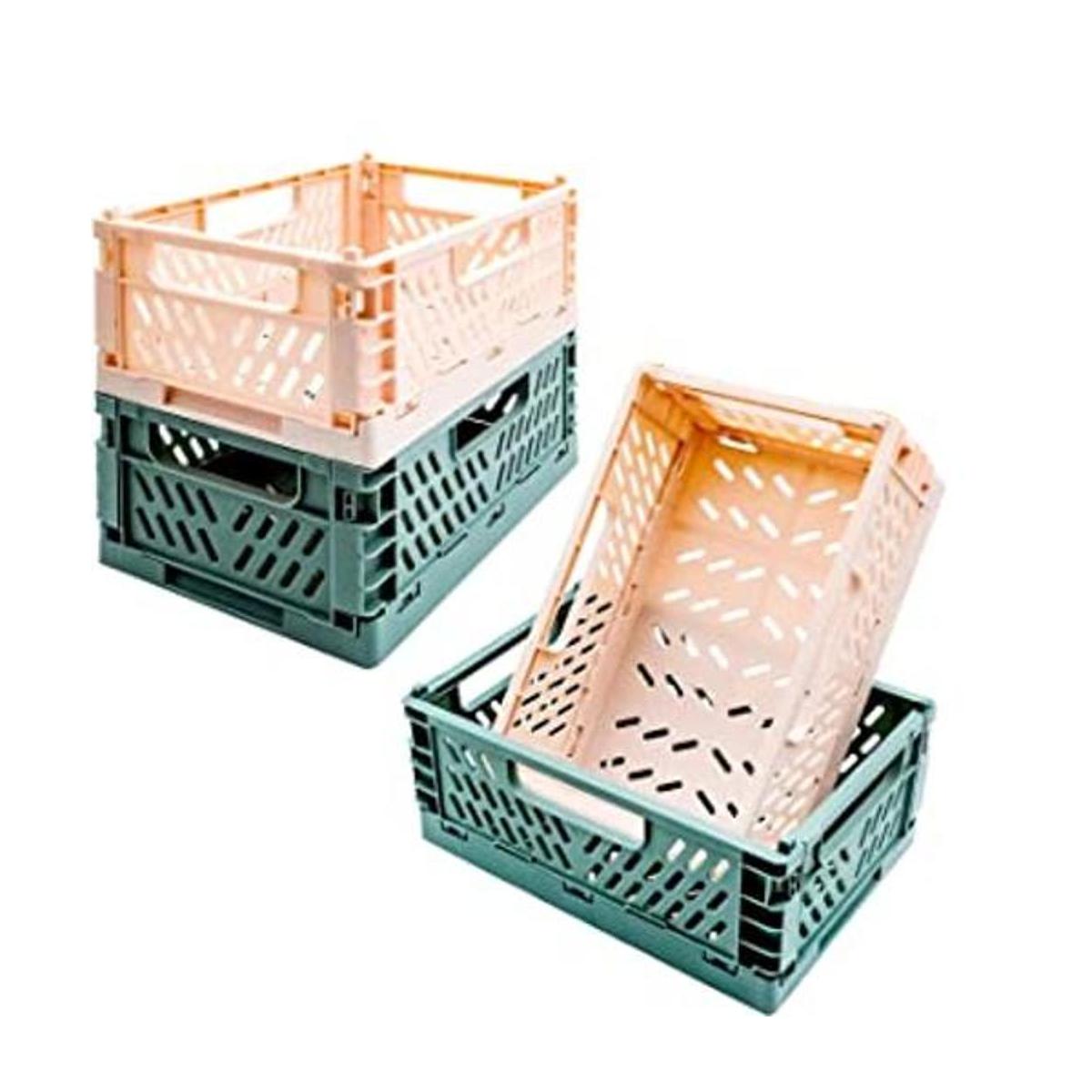 souG Paquete de 4 cestas de plástico para estantes hogar