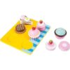 Pequeño pie juguetes de madera Cupcakes y tortas juego de_2