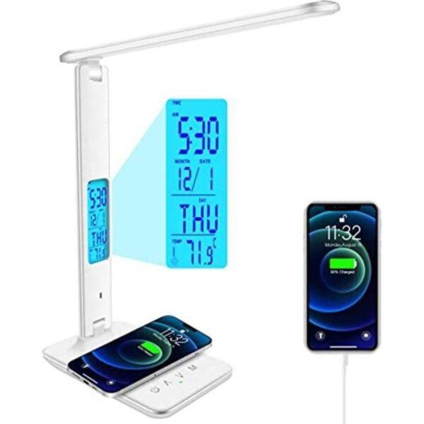 SNSOK Lámpara de escritorio LED con cargador inalámbrico_1