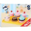Pequeño pie juguetes de madera Cupcakes y tortas juego de_4