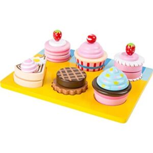Pequeño pie juguetes de madera Cupcakes y tortas juego de_1