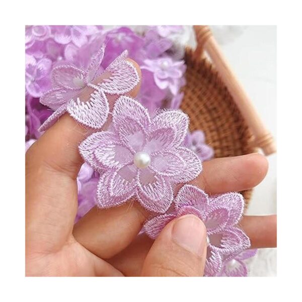 Cinta de encaje de flores de organza de 3 yardas ribete_3