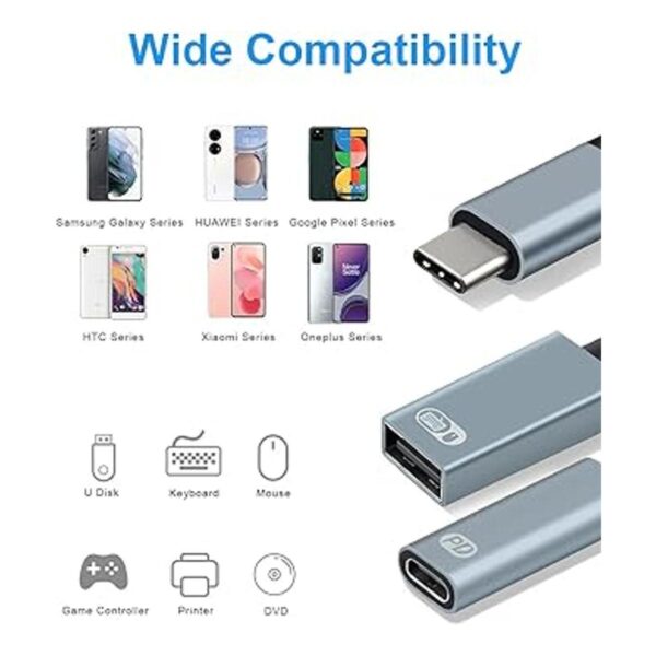 Sinstar Adaptador USB C OTG divisor USBC 2 en 1 con PD 60_3