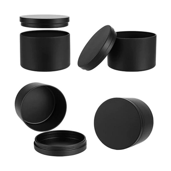 Latas de velas negras de 24 piezas tarros de velas de 4_4