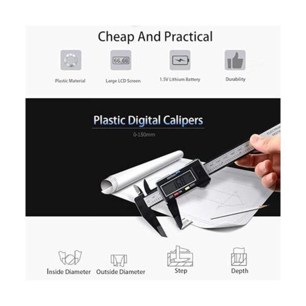 Simhevn Calibrador digital electrónico LCD conversión de