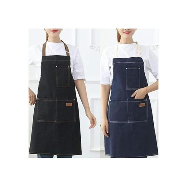 Eywlwaar Delantal de mezclilla con 3 bolsillos unisex Jean
