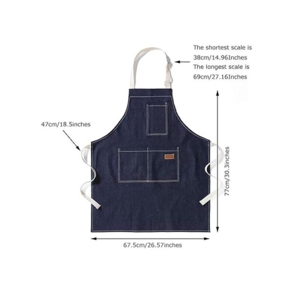 Eywlwaar Delantal de mezclilla con 3 bolsillos unisex Jean