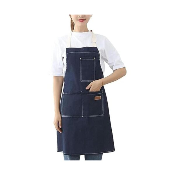 Eywlwaar Delantal de mezclilla con 3 bolsillos unisex Jean