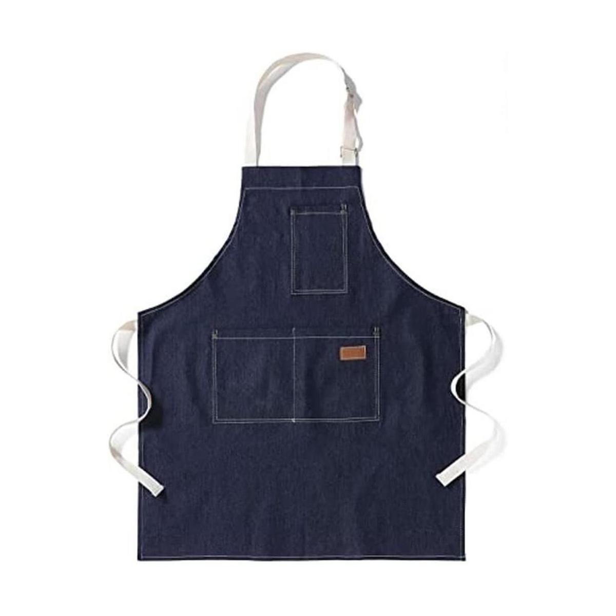 Eywlwaar Delantal de mezclilla con 3 bolsillos unisex Jean