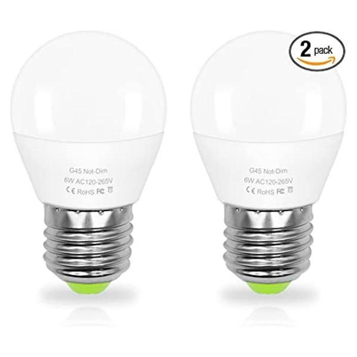 Bombilla LED de globo pequeño E26 de 6 W equivalente a 60