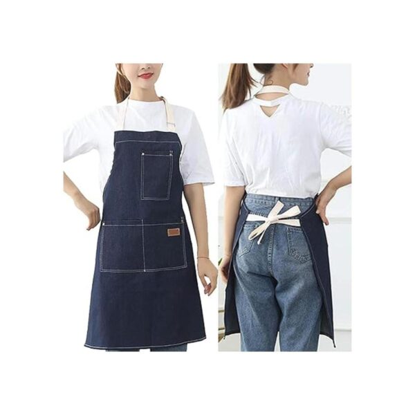 Eywlwaar Delantal de mezclilla con 3 bolsillos unisex Jean